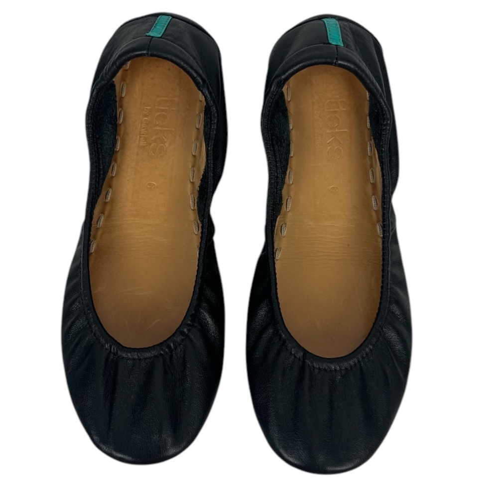 Tieks by Gavrieli Womens Matte Black Leather Foldable Flats Shoes Size 6 Casual